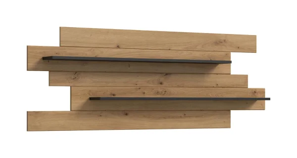 Canu Regal Wandregal 2 Regale Eiche Dekor, dunkelgrau.