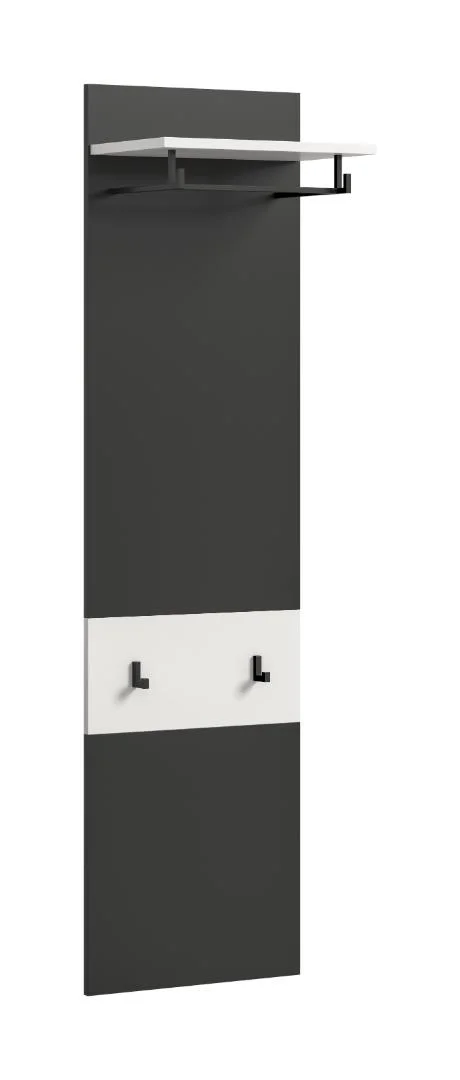 Canu Wandgarderobe 2 Haken weiß, grau.