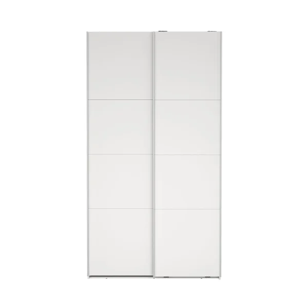 Catania Kleiderschrank 221x119x67cm, 2 Schiebetüren weiß.