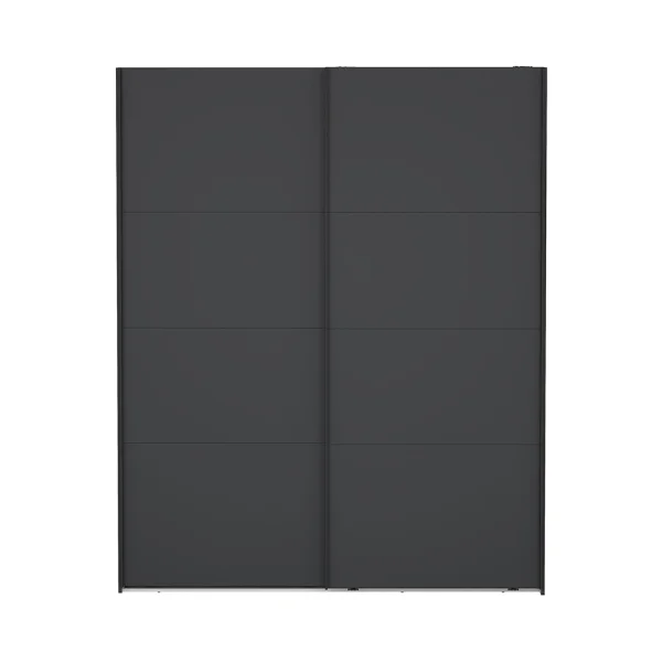 Catania Kleiderschrank 221x179x65cm, 2 Schiebetüren matgrå.