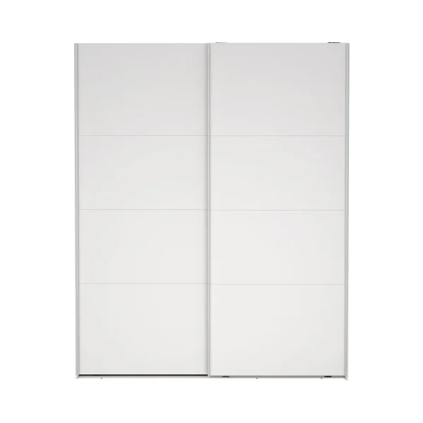 Catania Kleiderschrank 221x179x65cm, 2 Schiebetüren weiß.