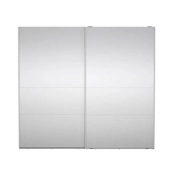 Catania Schiebetürenschrank 2 Türen mit Spiegel 245x220cm weiß.