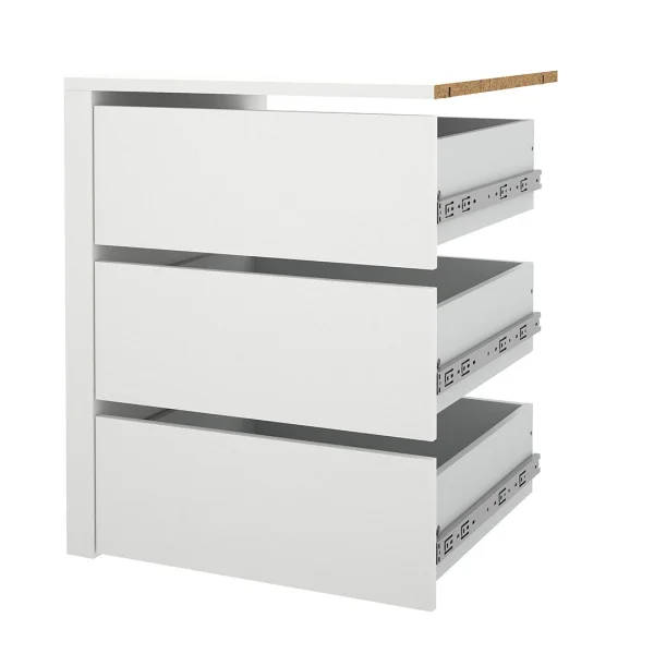 Catania Schubladeneinsatz 3 Schubladen 57 cm bis 120 cm Kleiderschrank weiß
