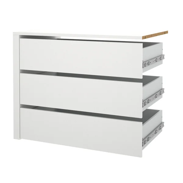 Catania Schubladeneinsatz 3 Schubladen 87 cm bis 180 cm Kleiderschrank weiß