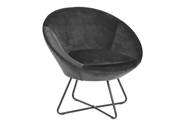Cenna Sessel dunkelgrau, Metall schwarz.