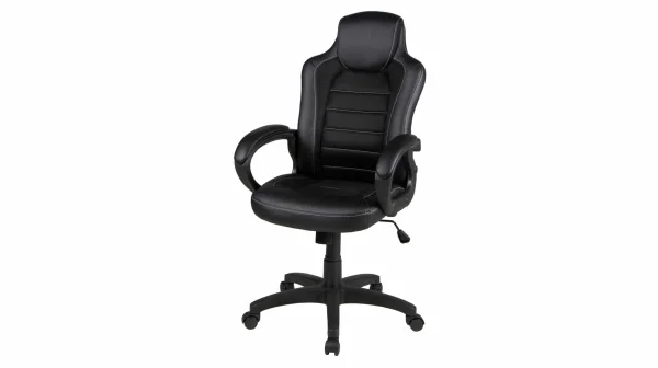 Chefsessel Drehstuhl schwarz Lederlook - JORIS