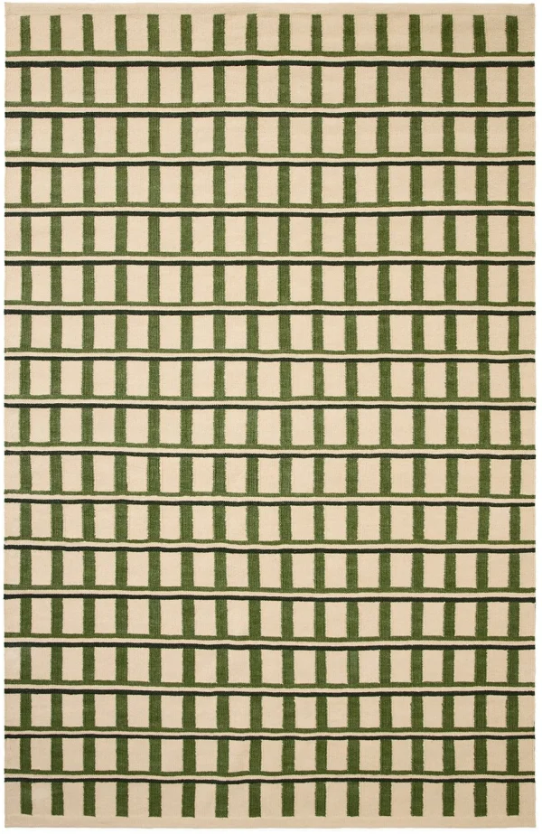 Chhatwal & Jonsson Mysore Wollteppich Off white-green-dark green, 180x270 cm