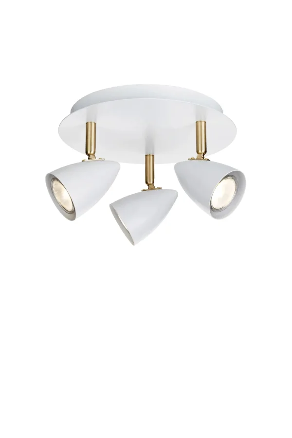 Ciro Ceiling Spot White/Brass Round