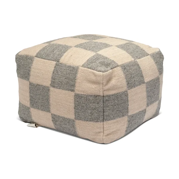 Classic Collection Square Pouf 50x50 cm Grau-Natur