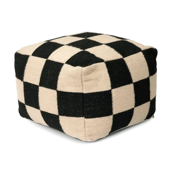 Classic Collection Square Pouf 50x50 cm Schwarz-natur