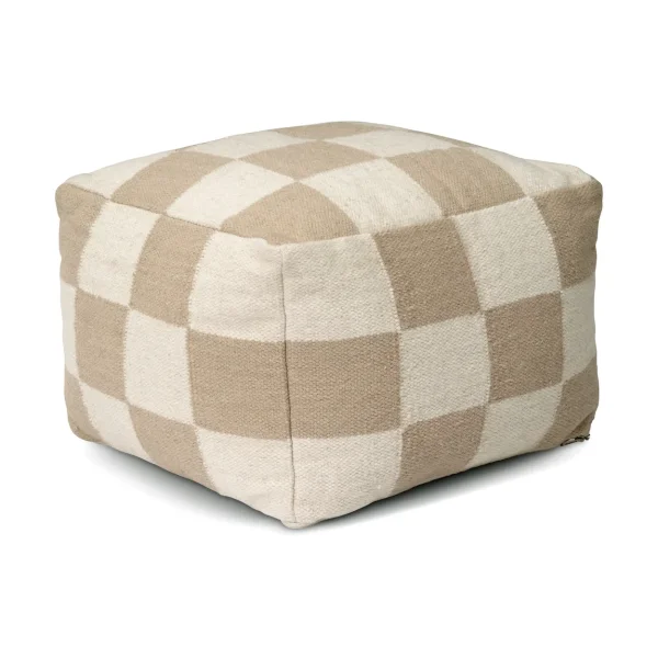 Classic Collection Square Pouf 50x50 cm Weiß-Natur