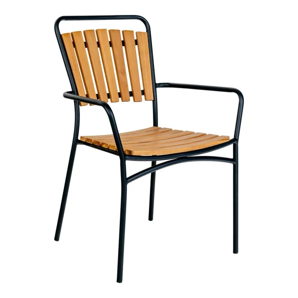 Cleveland Gartenstuhl Teak,schwarz.
