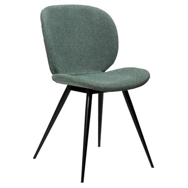 Cloud Dan-Form Esszimmerstuhl Bouclé grünlich.