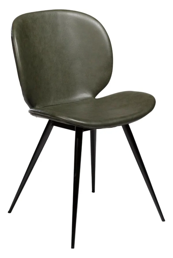 Cloud Dan-Form Esszimmerstuhl PU-Kunstleder grünlich.