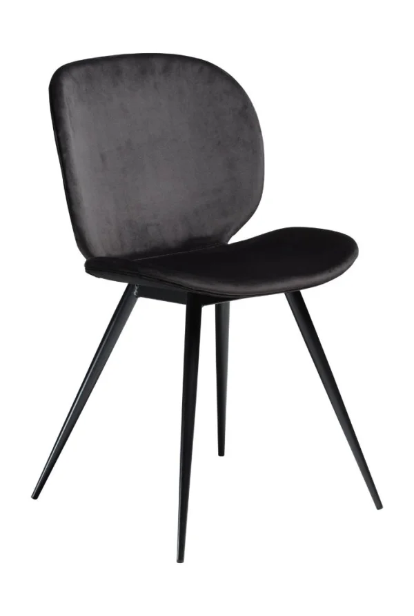 Cloud Dan-Form Esszimmerstuhl Velours schwarz.