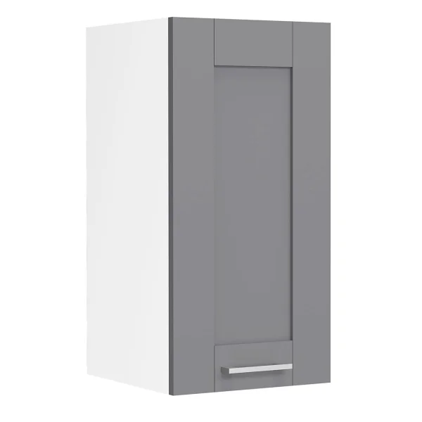 Colura Küchenoberschrank 30 cm 1 Tür anthrazit grau, weiß.