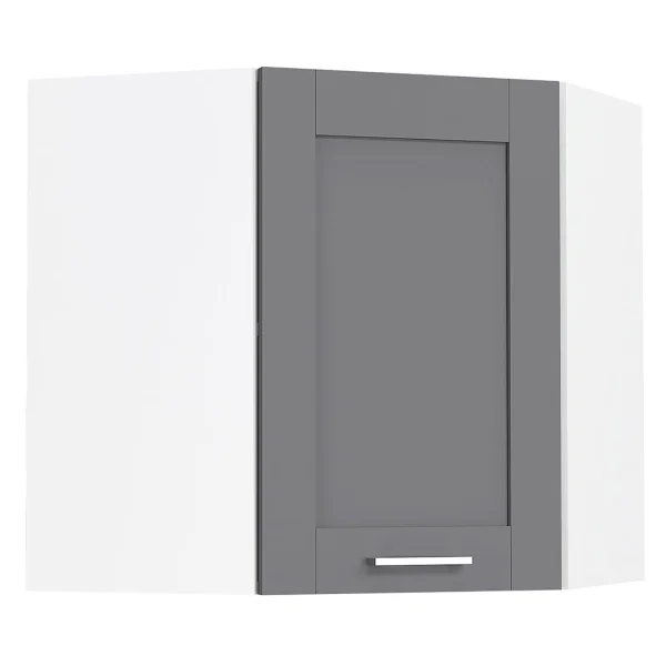 Colura Küchenoberschrank , Eckschrank 1 Tür anthrazit grau, weiß.