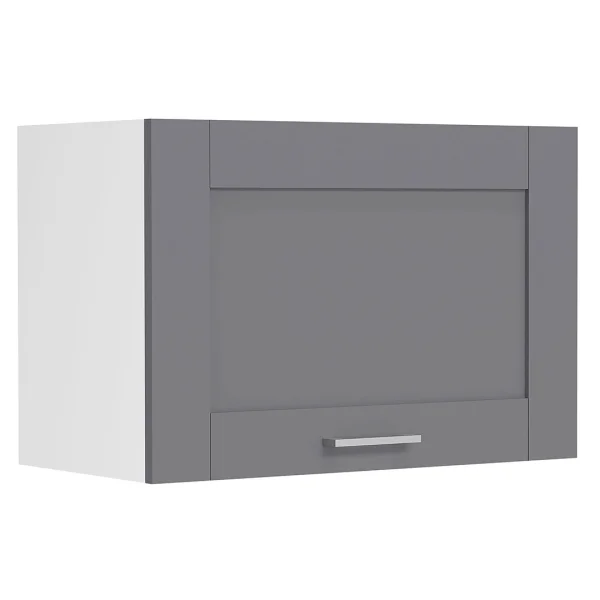Colura Küchenoberschrank für Abzug 60 cm 1 Tür anthrazit grau, weiß.