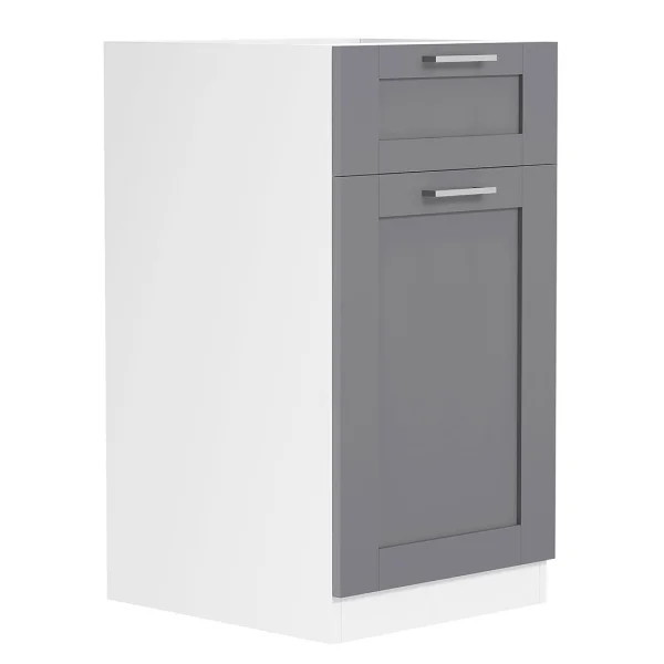 Colura Küchenunterschrank 40 cm 1 Tür, 1 Schublade anthrazit grau, weiß.