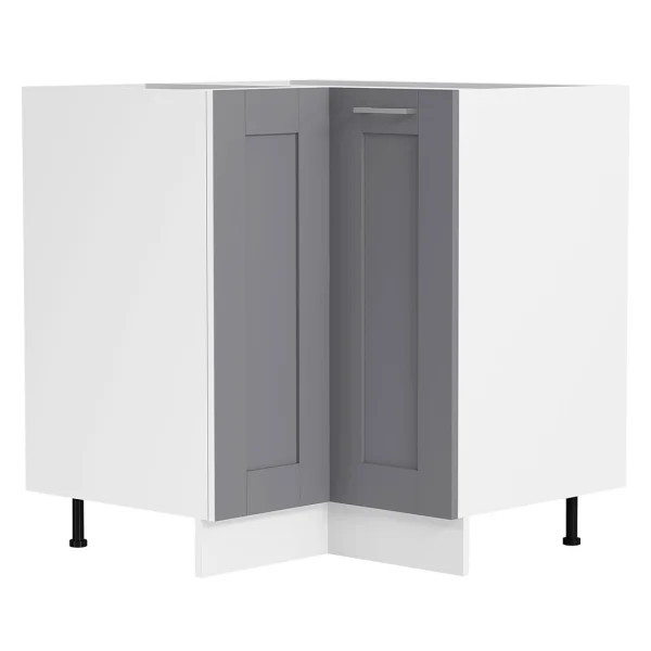 Colura Küchenunterschrank , Eckschrank 1 Tür anthrazit grau, weiß.