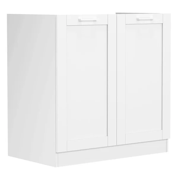 Colura Küchenunterschrank für Waschbecken 80 cm 2 Türen weiß.