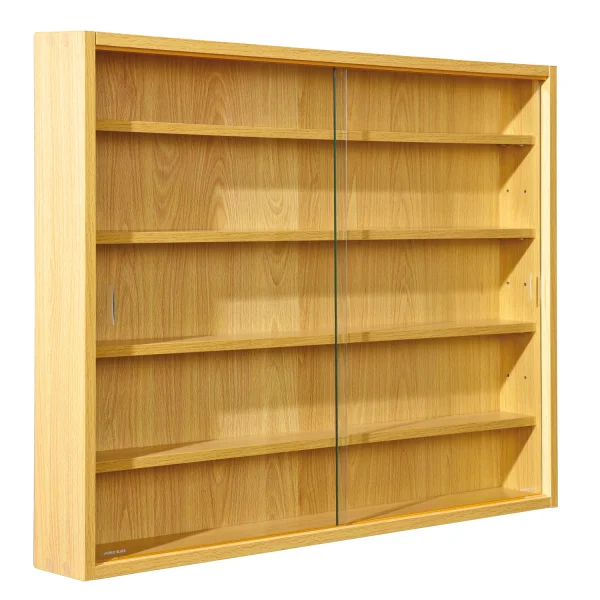 Comit Vitrinenschrank wandhängend, 2 Glastüren, Buche Dekor.