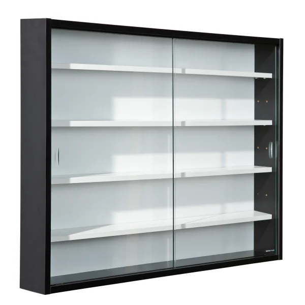 Comit Vitrinenschrank wandhängend, 2 Glastüren, weiss, schwarz.