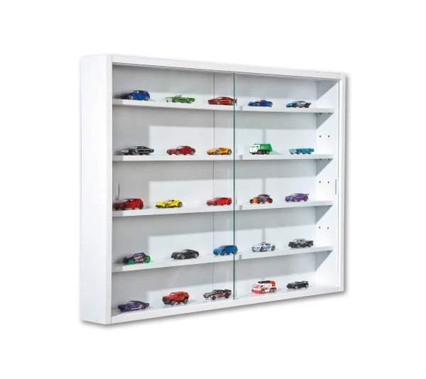 Comit Vitrinenschrank wandhängend, 2 Glastüren, weiss.