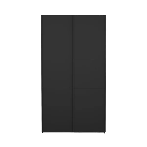 Como Schiebetürenschrank 2 Türen 120x220cm matt schwarz.
