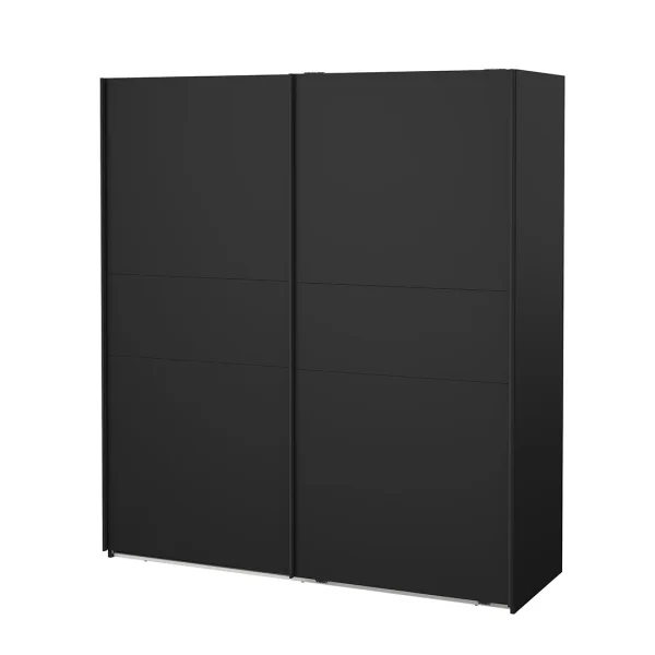 Como Schiebetürenschrank 2 Türen 180x200cm matt schwarz.