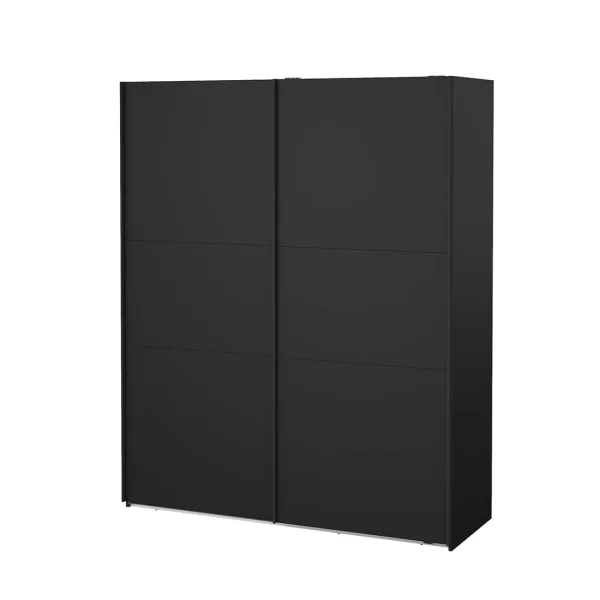 Como Schiebetürenschrank 2 Türen 180x220cm matt schwarz.
