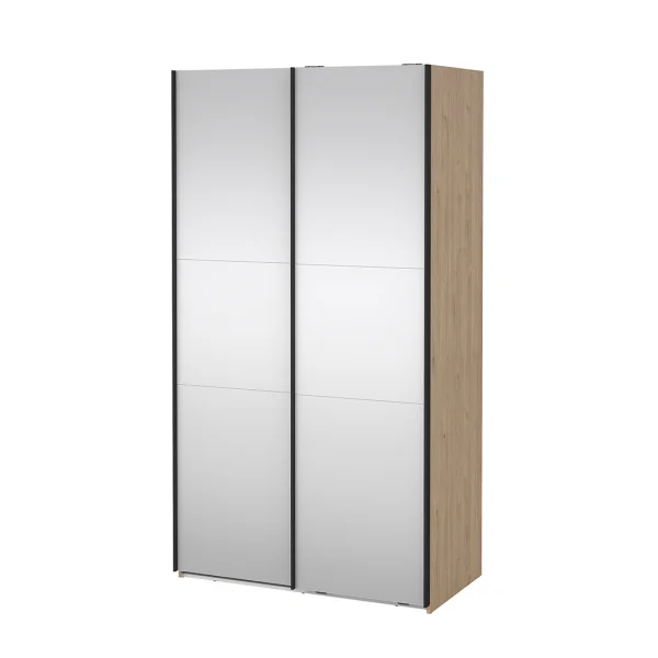 Como Schiebetürenschrank 2 Türen mit Spiegel 120x220cm Eiche Dekor.