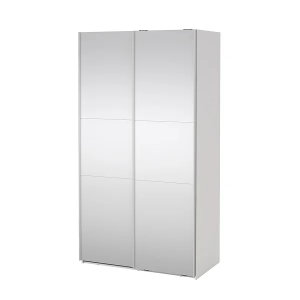 Como Schiebetürenschrank 2 Türen mit Spiegel 120x220cm weiß.