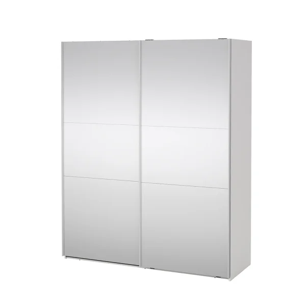 Como Schiebetürenschrank 2 Türen mit Spiegel 180x220cm weiß.