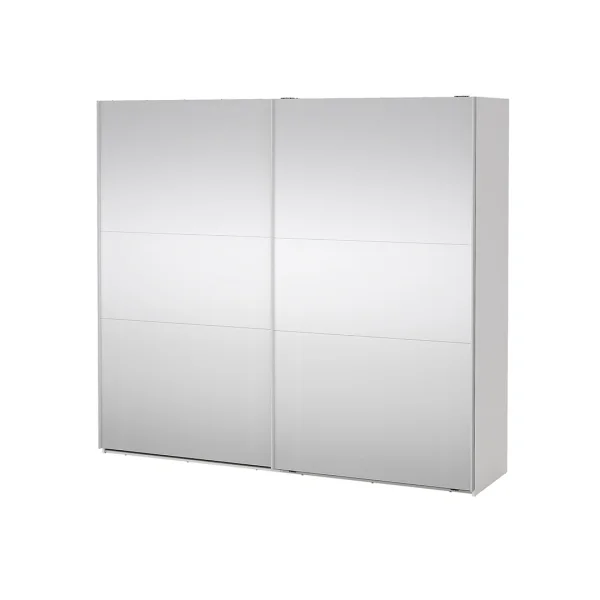 Como Schiebetürenschrank 2 Türen mit Spiegel 245x220cm weiß.