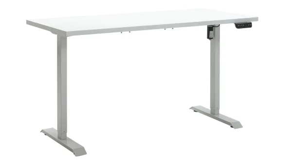 Computerschreibtisch höhenverstellbar weiß hochglanz 150 cm - ENERGIA
