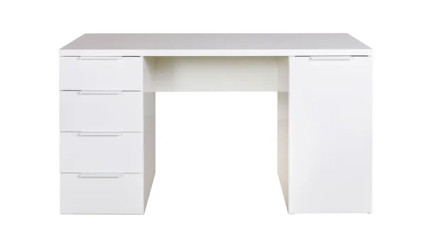 Computerschreibtisch mit Schublade weiß Hochglanz 146 cm - ESPRESSO