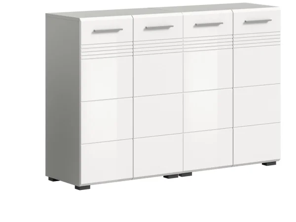 Copa Badmöbelset C7 Weiß hochglanz, hellgrau.