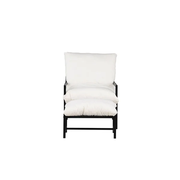 Corso Loungesessel mit Fußhocker schwarz.