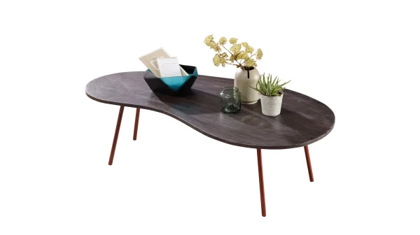 Couchtisch Akazie massiv grau lackiert 122 x 63 cm - JARLA