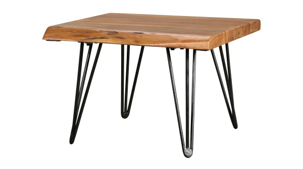 Couchtisch Baumkante Sheesham massiv gebeizt 56 x 51 cm - ISOLA