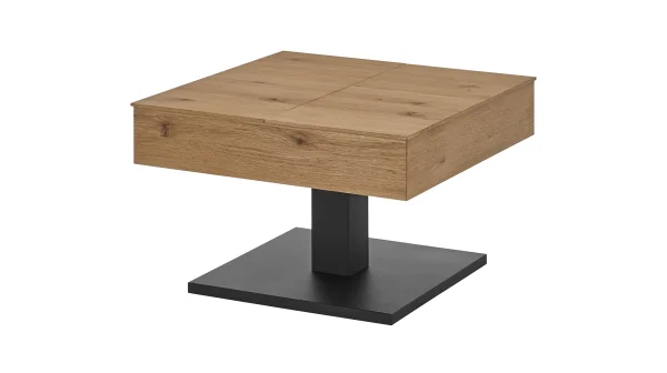 Couchtisch Eiche quadratisch - 70 x 70 cm - aufklappbar - ASHTON