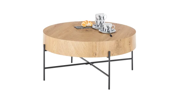 Couchtisch Eiche rund - 80 x 80 cm - MANACOR