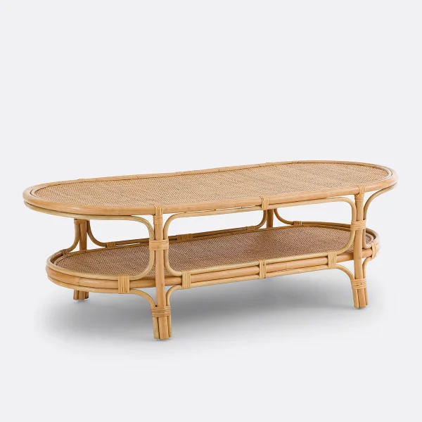 Couchtisch Heiana Im Vintage-stil, Rattan