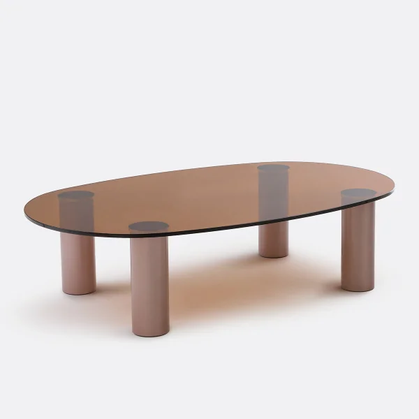 Couchtisch Madeline, Gehärtetes Glas Und Gebürstetes Eisen