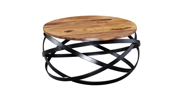 Couchtisch rund Sheesham massiv gebeizt 60 x 60 cm - THALA