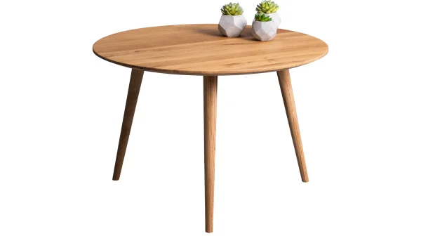 Couchtisch rund Wildeiche massiv geölt 75 x 75 cm - OSLO