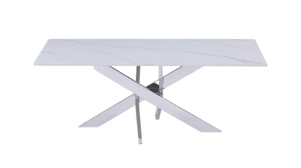 Couchtisch weiß Keramik 120 x 65 cm - LEDARNO