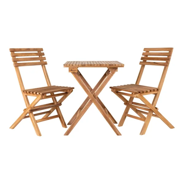 Cuenca Café-Set Set mit Tisch und 2 Stühlen Garten Teak.