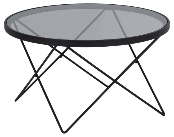 Cuxton Couchtisch Glas Ø80cm grau.